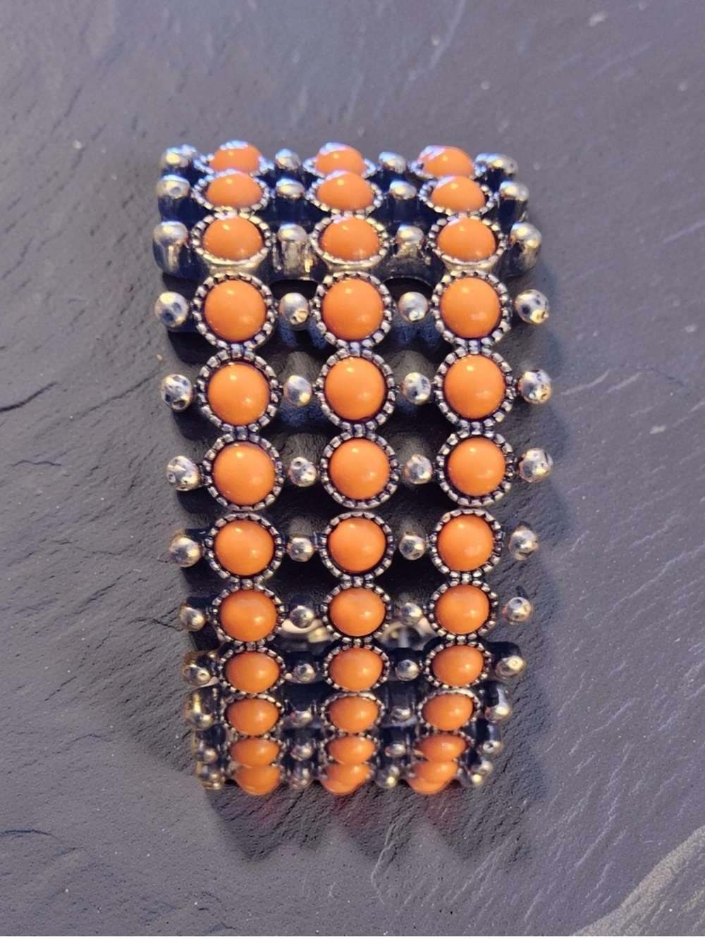 Plunder Design Rosie Kay bracelet with silver-toned beads and orange accents